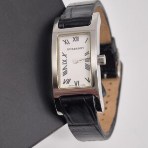 Burberry – elegancki zegarek vintage na skórzanym pasku