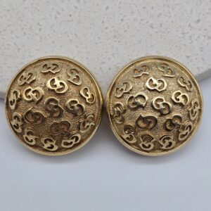 CHRISTIAN DIOR - złote klipsy vintage z monogramem, 3 cm