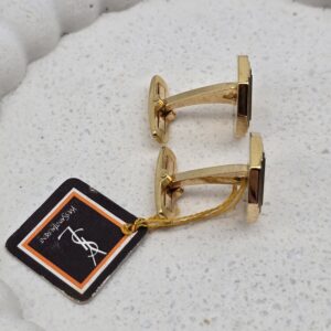 YVES SANT LAURENT - spinki do mankietów vintage widok z góry