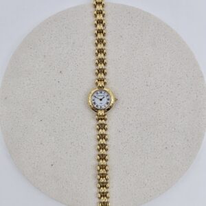 SONIA RYKIEL - złoty zegarek vintage na bransolecie widok na front