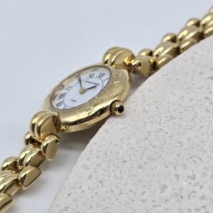 SONIA RYKIEL - złoty zegarek vintage na bransolecie widok z boku