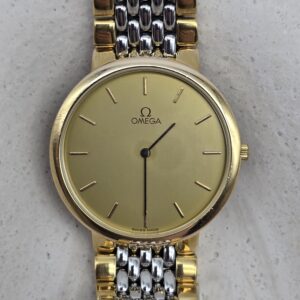 OMEGA DE VILLE - dwukolorowy zegarek vintage na bransolecie