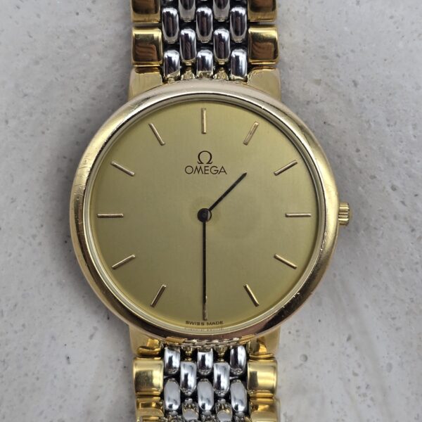 OMEGA DE VILLE - dwukolorowy zegarek vintage na bransolecie