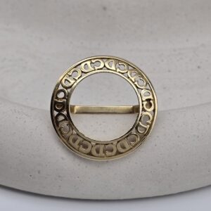 CHRISTIAN DIOR - złoty pierścień do apaszki z monogramem