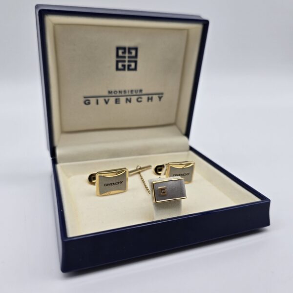 GIVENCHY - spinki i pin - komplet vintage