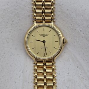 LONGINES - złoty zegarek vintage na bransolecie