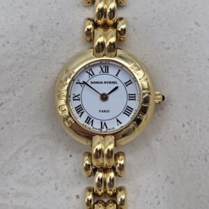 SONIA RYKIEL - złoty zegarek vintage na bransolecie