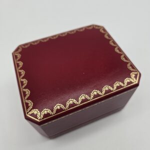 CARTIER - złoty zegarek vintage z ciemną tarczą pudełko