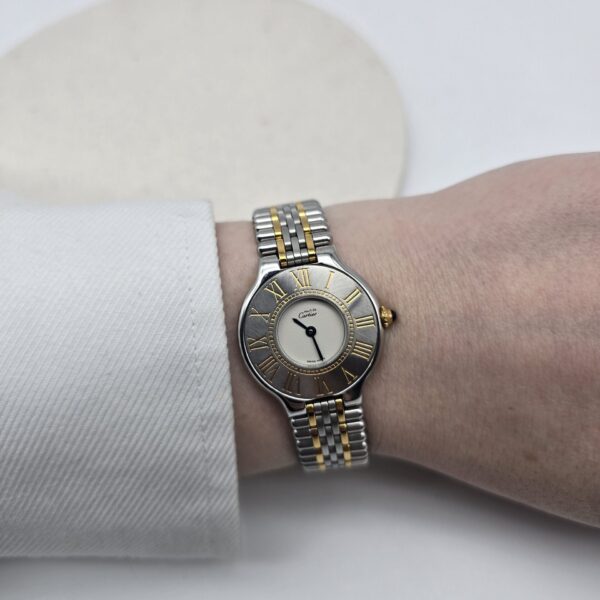 CARTIER - zegarek vintage na bransolecie na ręce