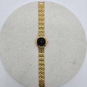 GIVENCHY - złoty zegarek vintage na bransolecie widok na przód