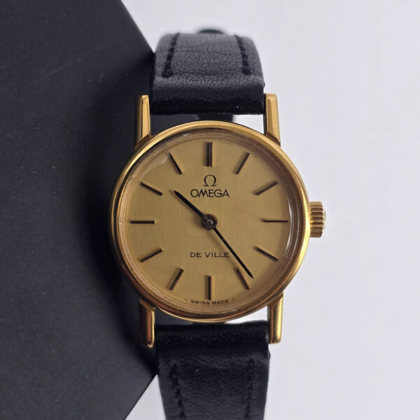 OMEGA DE VILLE- okrągły złoty zegarek vintage