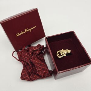 SALVATORE FERRAGAMO - złoty pierścień do apaszek vintage