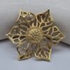 CHRISTIAN DIOR - złota ażurowa broszka vintage kwiat