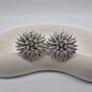 CHRISTIAN DIOR - srebrne duże klipsy vintage