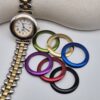 BURBERRY - srebrno-złoty zegarek vintage na bransolecie