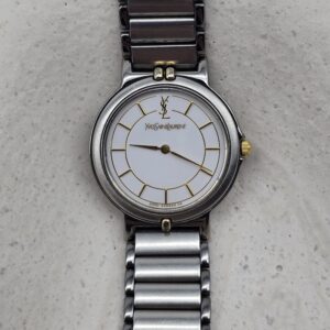 YSL - srebrny zegarek vintage na bransolecie