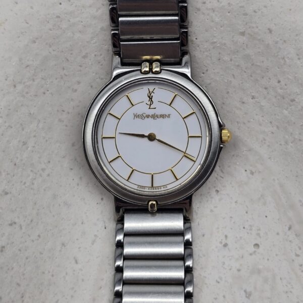 YSL - srebrny zegarek vintage na bransolecie