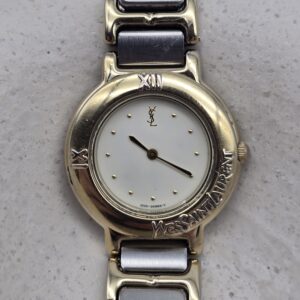 YSL - delikatny zegarek vintage na bransolecie bikolor