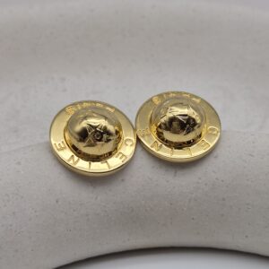 CELINE - złote klipsy vintage globusyCELINE - złote klipsy vintage globusy widok od dołu