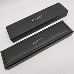 GUCCI 6300L - kwadratowy zegarek vintage na brązowym pasku pudełka