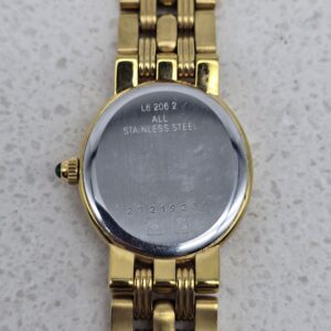 LONGINES - złoty zegarek vintage na bransolecie zbliżenie na tył