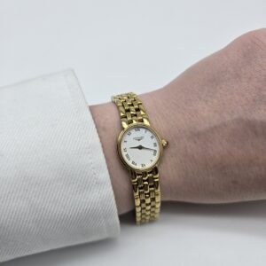 LONGINES - złoty zegarek vintage na bransolecie na ręce