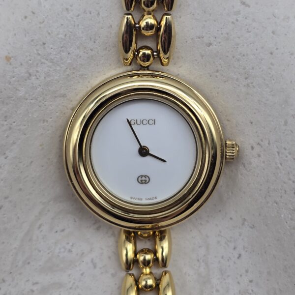 GUCCI - złoty zegarek vintage z wymiennymi bezelami