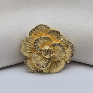 CHRISTIAN DIOR - złota broszka vintage w kształcie kwiatu