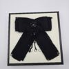 GUCCI - czarna kokarda vintage broszka materiałowa z kryształami