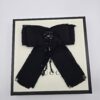 GUCCI - czarna kokarda vintage broszka materiałowa z kryształami