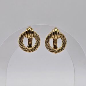 CHRISTIAN DIOR - minimalistyczne złote klipsy vintage