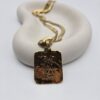 YSL - złoty naszyjnik vintage z zawieszką pozłacaną 24k złotem