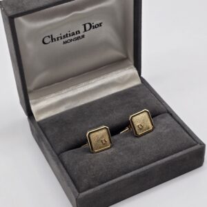 CHRISTIAN DIOR - minimalistyczne spinki do mankietów vintage