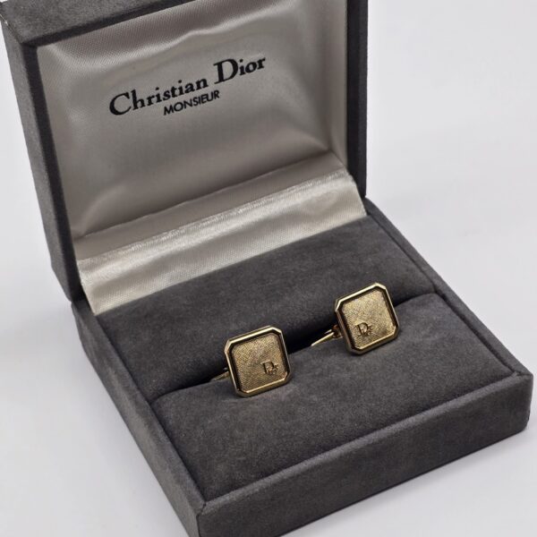 CHRISTIAN DIOR - minimalistyczne spinki do mankietów vintage
