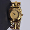 GUCCI 6300L - kwadratowy zegarek vintage na brązowym pasku
