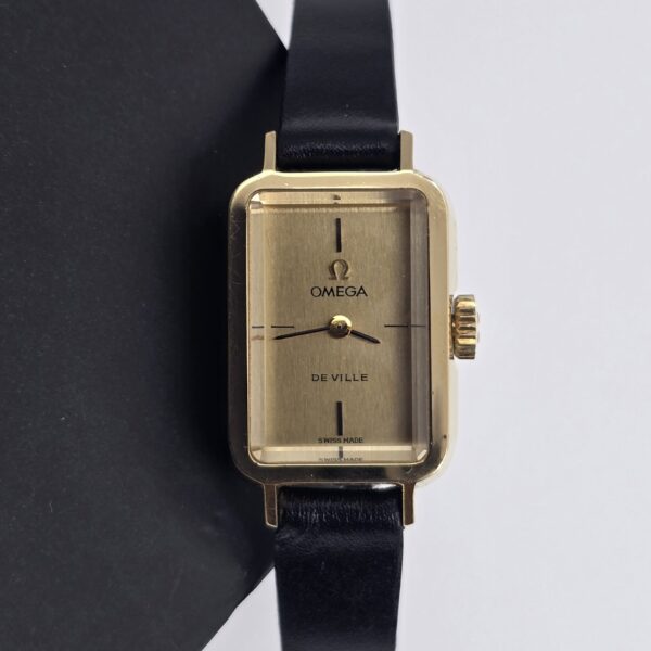 OMEGA DE VILLE - mechaniczny zegarek vintage z prostokątną kopertą