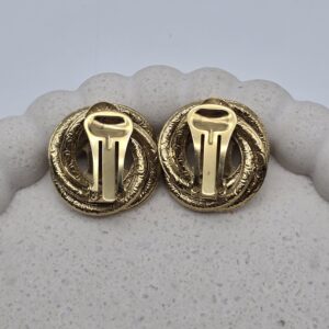 CELINE - złote klipsy vintage z motywem Triomphe widok na tył
