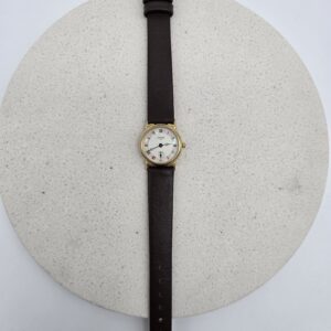 CELINE - złoty zegarek vintage z perłowym wykończeniem widok na przód