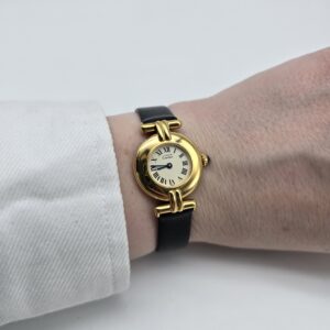 CARTIER - złoty delikatny zegarek vintage na ręce