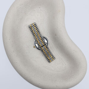 MUST DE CARTIER 21 - srebrno-złoty zegarek vintage na bransolecie widok na tył