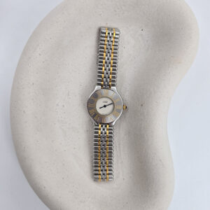 MUST DE CARTIER 21 - srebrno-złoty zegarek vintage na bransolecie widok na tył