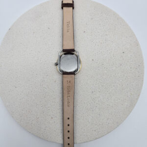 HERMÈS ARCEAU - zegarek vintage na brązowym pasku widok na tył