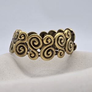 YSL - duża złota rzeźbiona bransoletka vintage