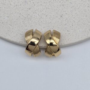 CHRISTIAN DIOR - złote klipsy vintage w kształcie X