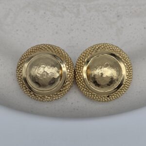 CHRISTIAN DIOR - złote klipsy vintage w kształcie kopuły