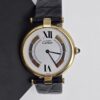 MUST DE CARTIER TRINITY - złoty zegarek vintage na czarnym pasku