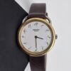HERMÈS ARCEAU - zegarek vintage na brązowym pasku