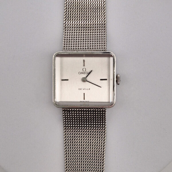 OMEGA DE VILLE - mechaniczny srebrny zegarek vintage
