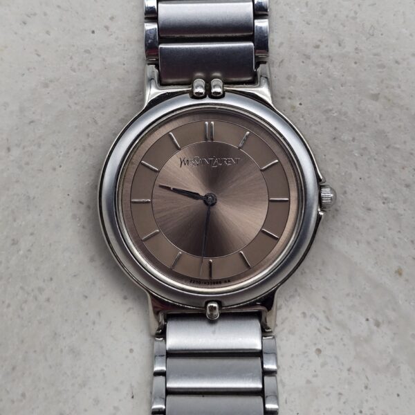 YSL - srebrny zegarek vintage na bransolecie