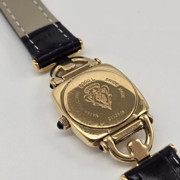 GUCCI - złoty zegarek vintage z jasną tarczą tył